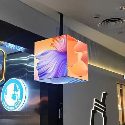 Commercial HD IP31 5 Sides Led Magic Cube Display With Customized Iron Cabinet